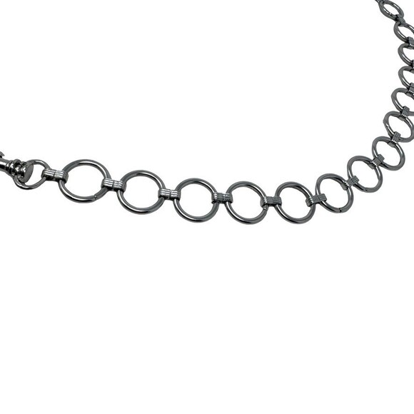 Vintage y2K statement belt Silver Tone Open Circle Ring Link Chain womens XL main image 5